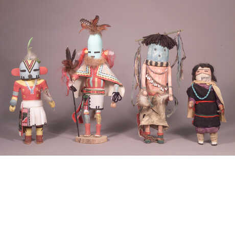 Four Hopi figurines in the Owings Collection (Hopi Katsinam)