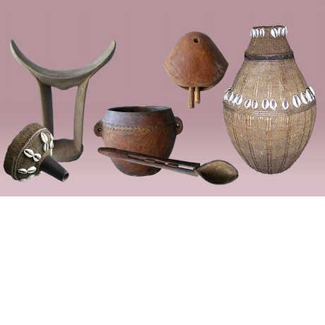 A spoon, a vase, and other items in the Torry Collection (Gabra, Kenya)