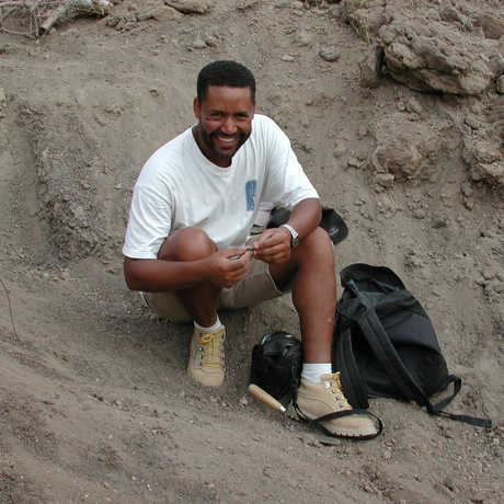Dr. Zeray Alemseged in the field in Ethiopia