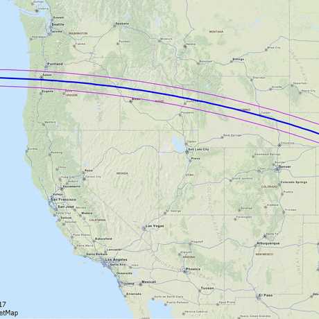 Map of solar eclipse