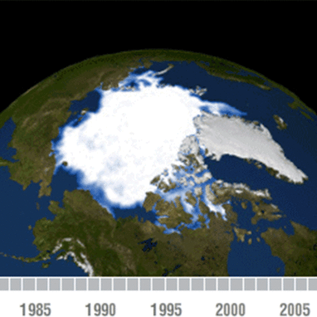 Arctic sea ice change over time
