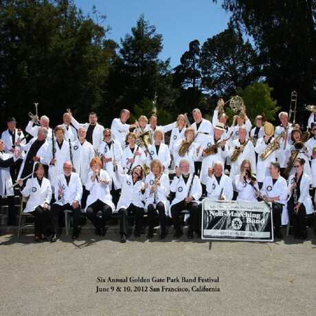 Group photo of Marin Sewer Band in Golden Gate Park