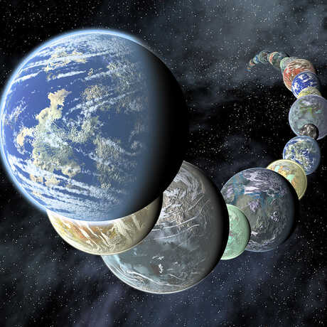 An artist's rendering of the planets of the Solar System