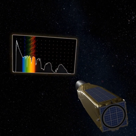 Artist rendering of space telescope and spectrograph