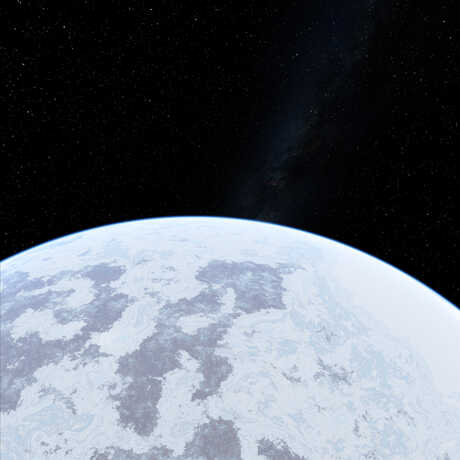 Artist rendering of an ice-covered Earth billions of years ago
