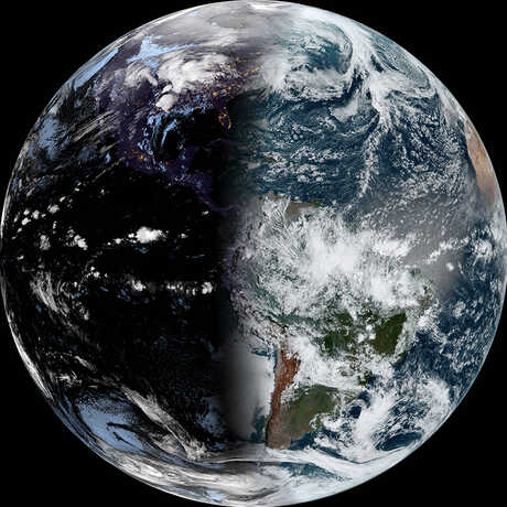 View of equinox on planet Earth from space