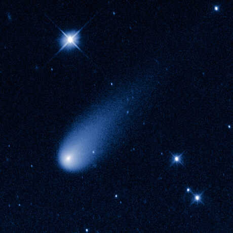 Comet flying through space
