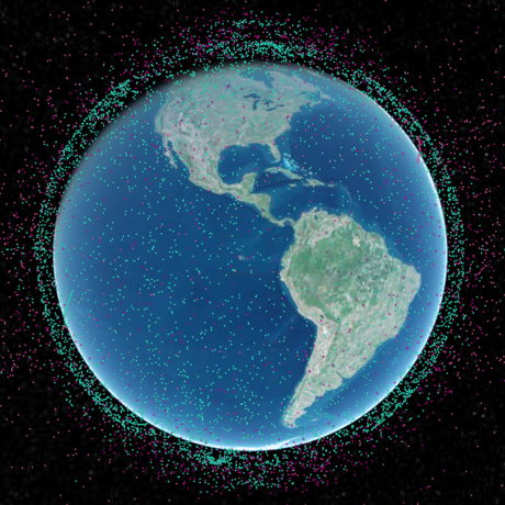 There are currently more than 11,000 satellites orbiting Earth, and this visualization does not show all of them.
