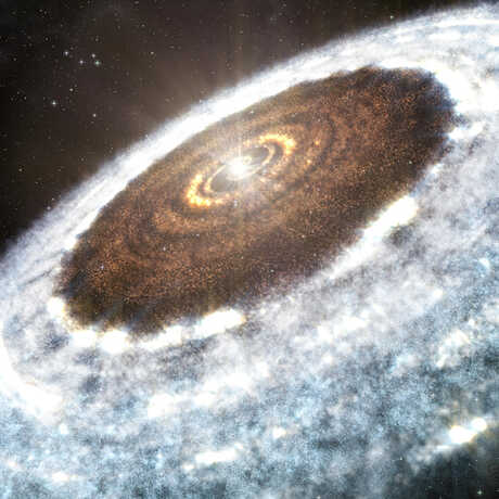Artistic impression of V883 Orionis, a newborn solar system