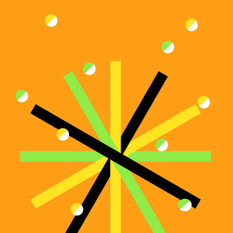 Graphic star design with orange background