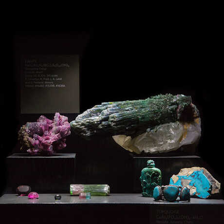 Sparkling gems on display in our gems and minerals vault.