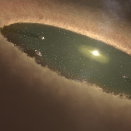 Rendition of planets forming in LkCa 15, NASA/JPL-Caltech