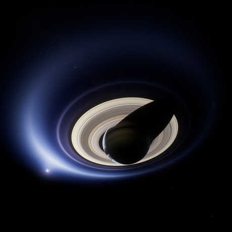 View of the rings of Saturn