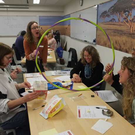 teacher workshop with hula hoop for species count