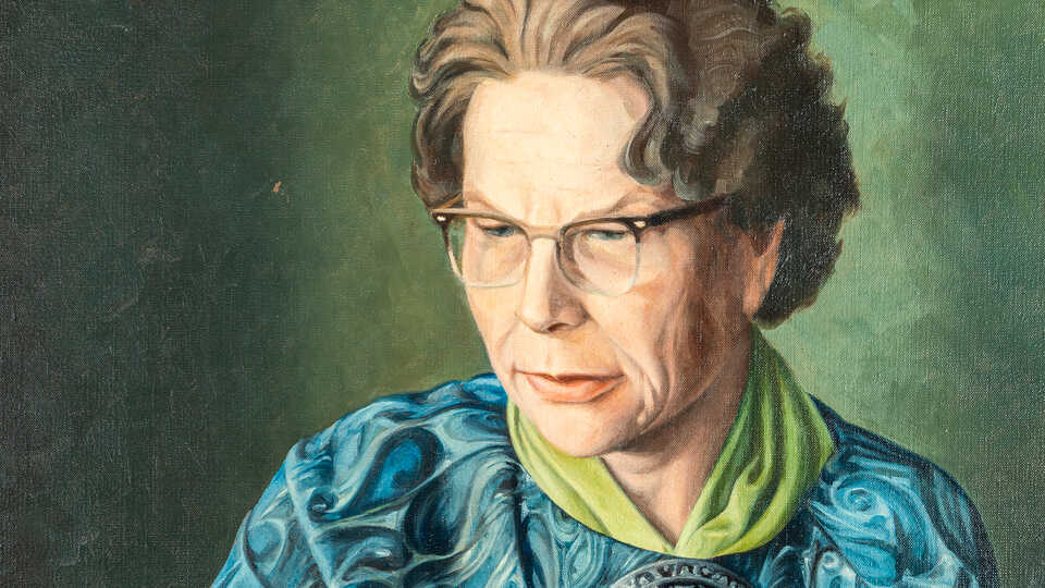 Oil painting portrait of Harriet Exline Frizzell