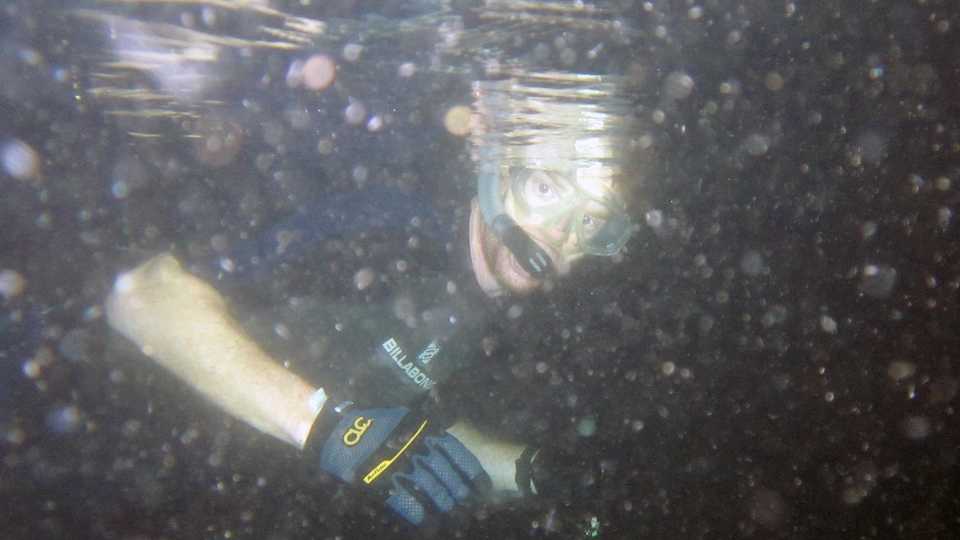 Academy doctor Matt Lewin underwater 