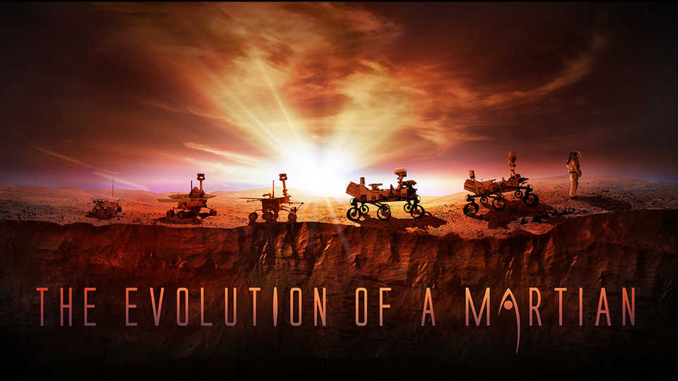 "Evolution of a Martian," from robotic rover to human explorer.