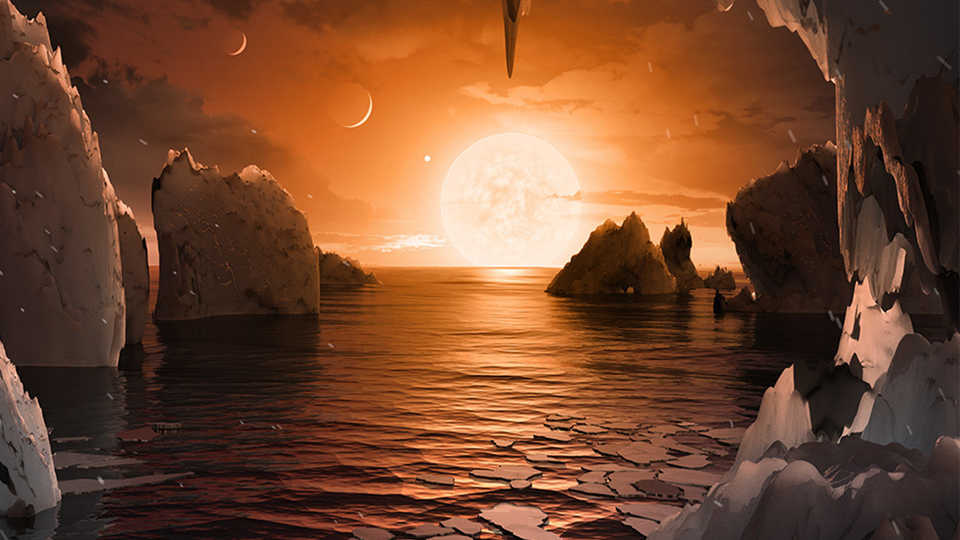 Artist impression of the TRAPPIST-1 system