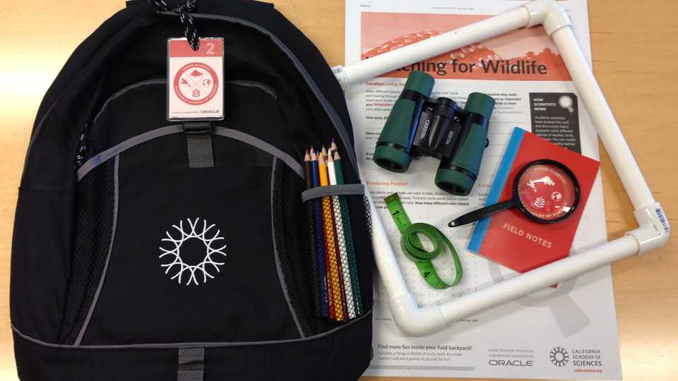 Junior Scientist Adventure backpack and tools