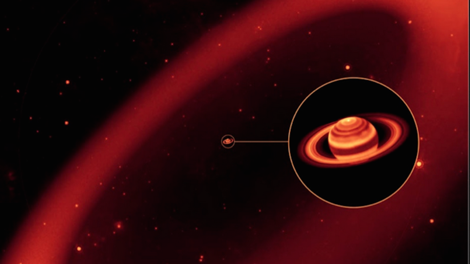 Saturn and its outer ring