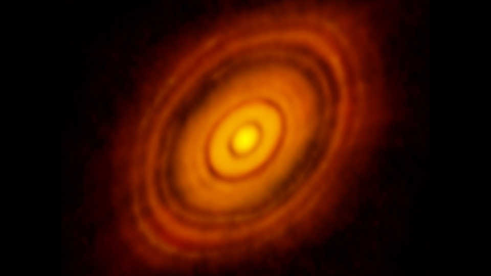 This image of young star HL Tauri is one of the best ever taken to show the process of planetary formation.