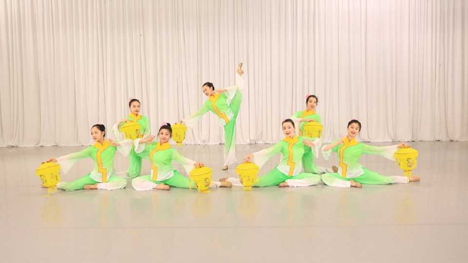 Teenage girls perform dance